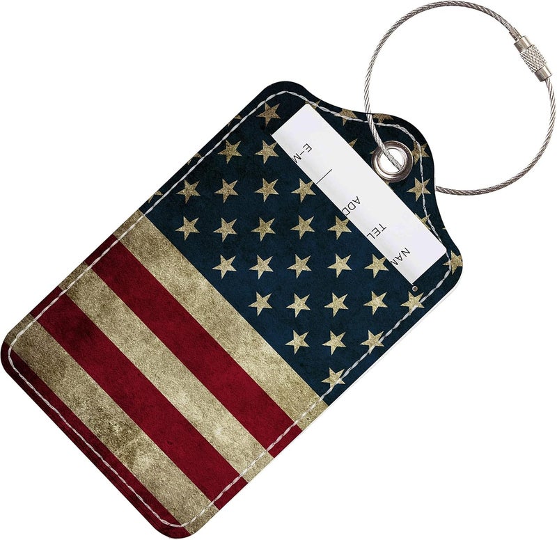 Chelmon Luggage Tags for Suitcases, 2 Pack Cute PU Leather Suitcase Tag Identifiers TSA Approved with Stainless Steel Loop and Address Card for Baggage Tag for Cruise Airport Travel Essentials by - Image 4